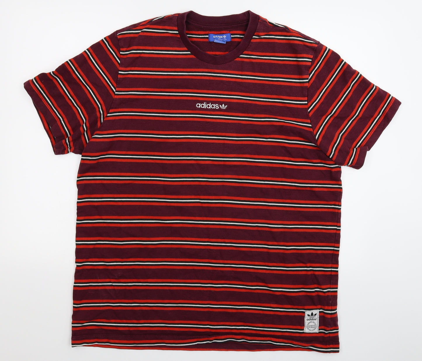 adidas Mens Multicoloured Striped   T-Shirt Size 2XL