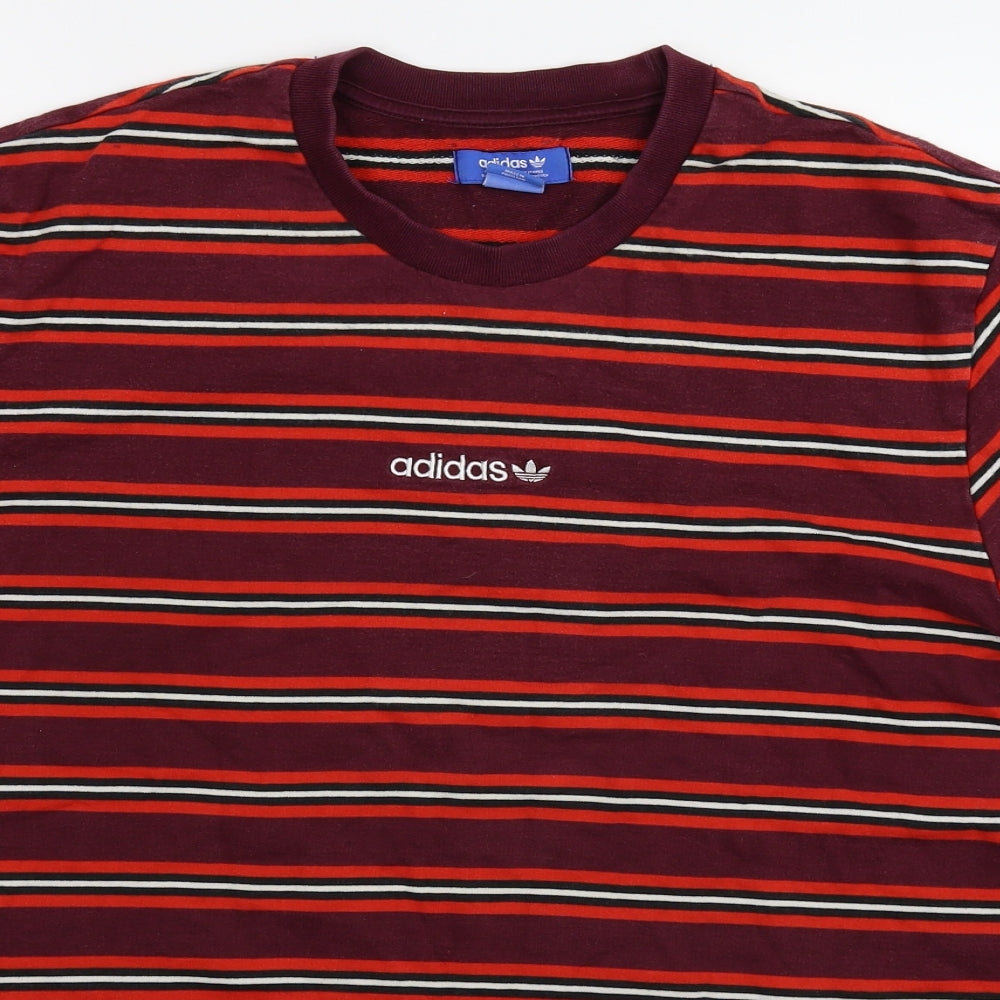 adidas Mens Multicoloured Striped   T-Shirt Size 2XL