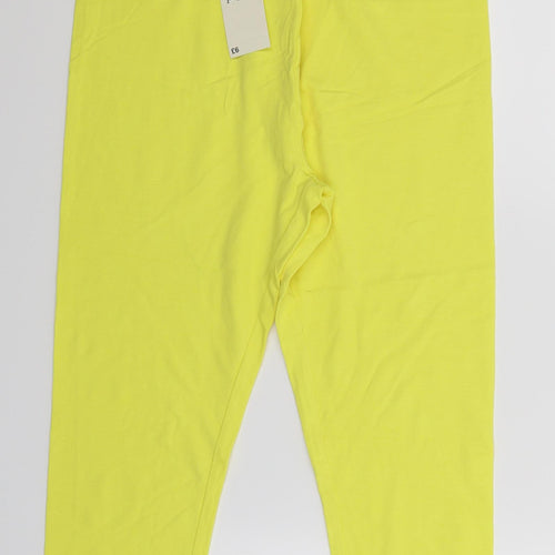 Papaya Womens Yellow   Compression Leggings Size 12 L17 in