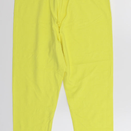Papaya Womens Yellow   Compression Leggings Size 12 L17 in
