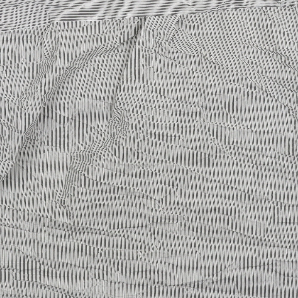 Zara Womens White Striped  Basic Button-Up Size 2XL
