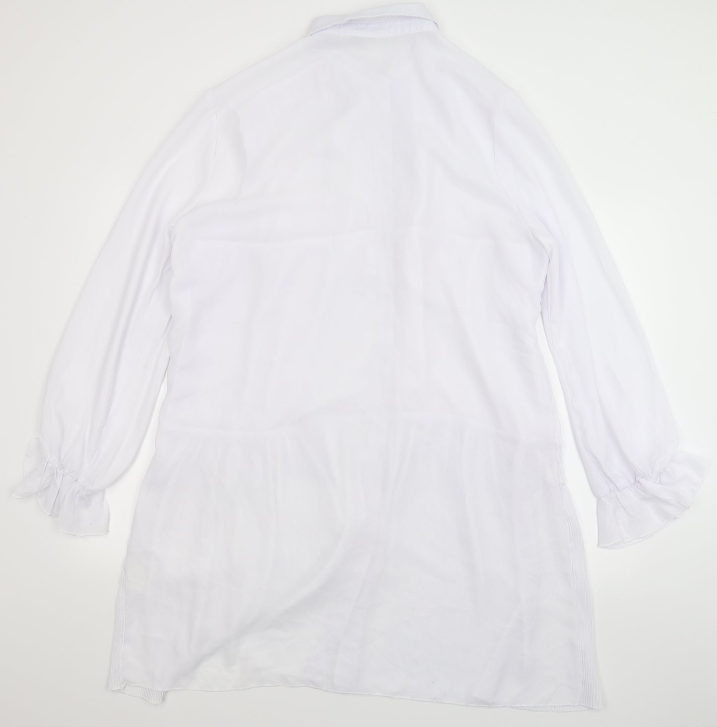 Boohoo Womens White  Rayon Shirt Dress  Size 18