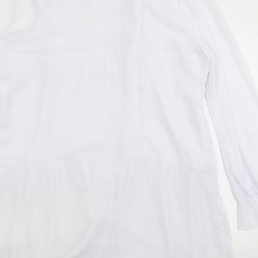 Boohoo Womens White  Rayon Shirt Dress  Size 18