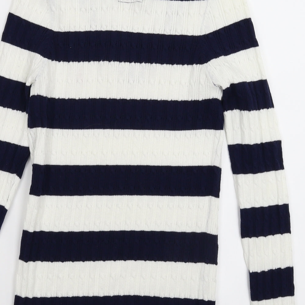 US Polo Assn. Womens Multicoloured Striped Knit Pullover Jumper Size M
