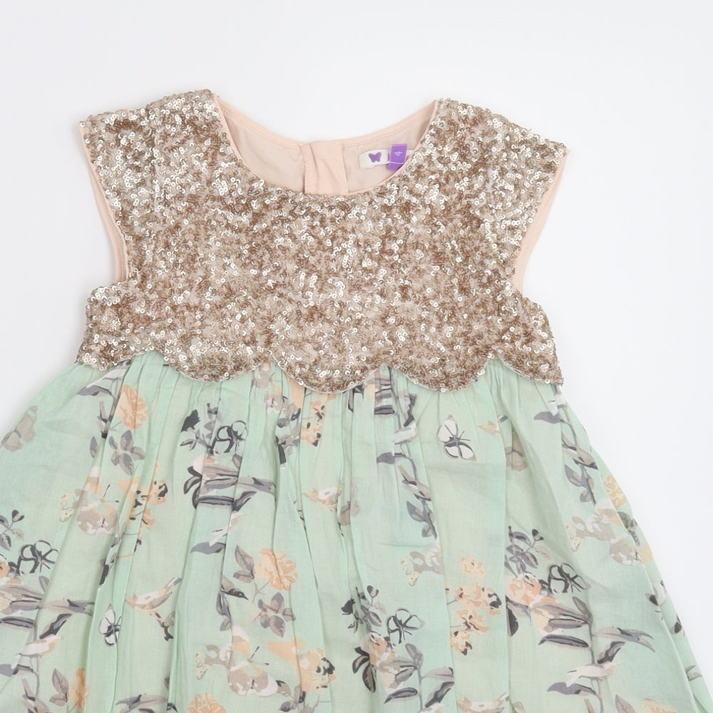 John Lewis Girls Multicoloured Floral  Fit & Flare  Size 4 Years