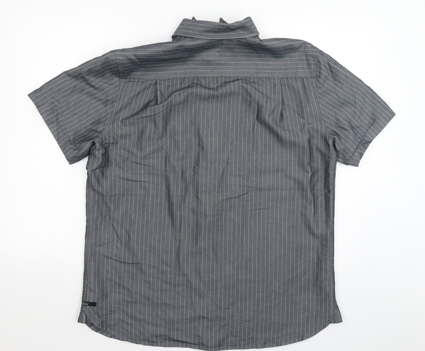 Jeff Banks Mens Grey Striped   Dress Shirt Size L