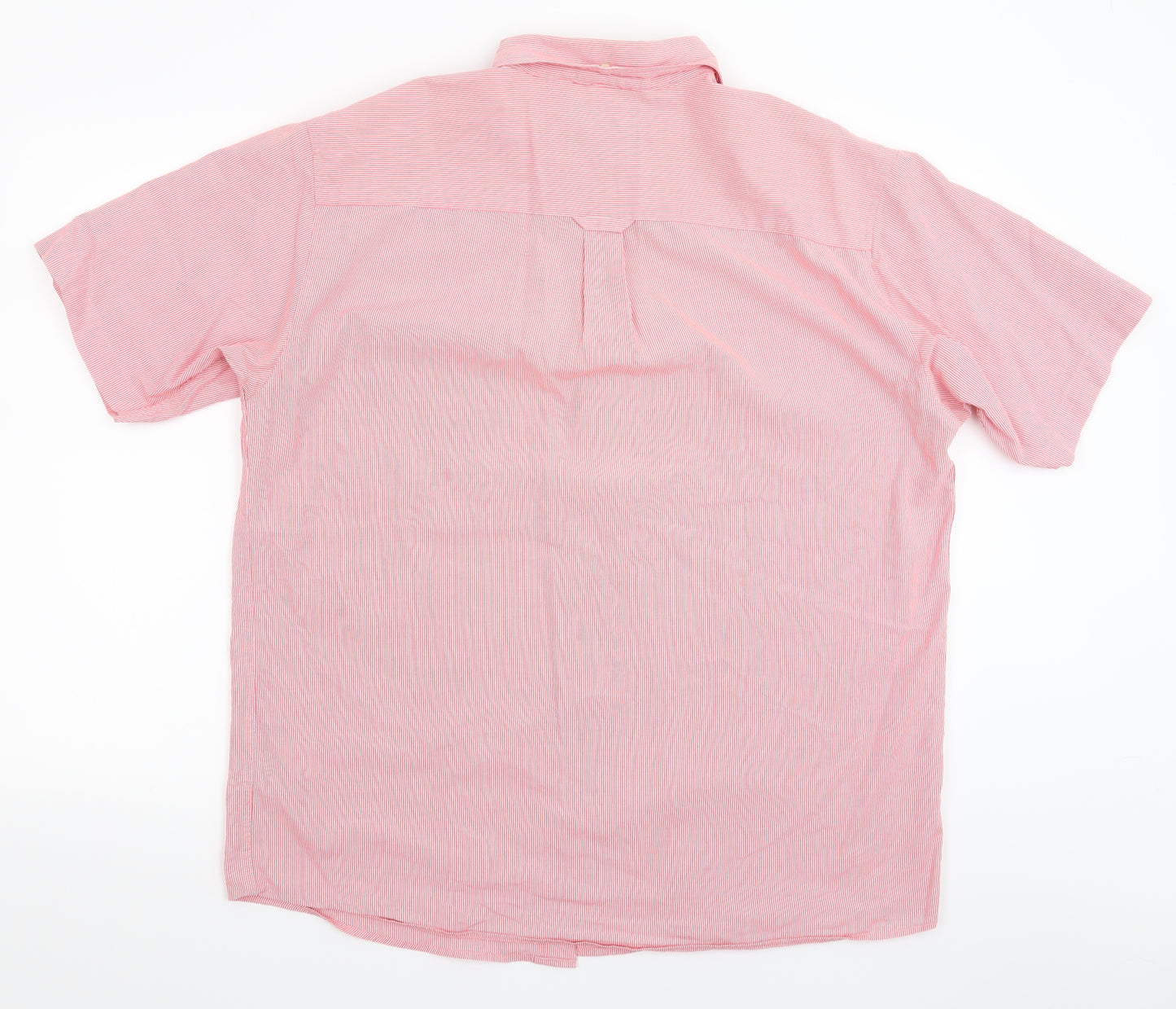 Maine Mens Pink Striped   Dress Shirt Size L