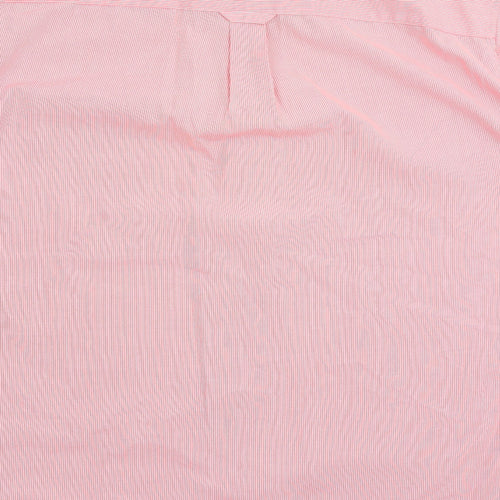Maine Mens Pink Striped   Dress Shirt Size L