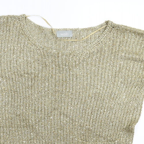 Wallis Womens Gold  Knit Pullover Jumper Size S  - Oversized