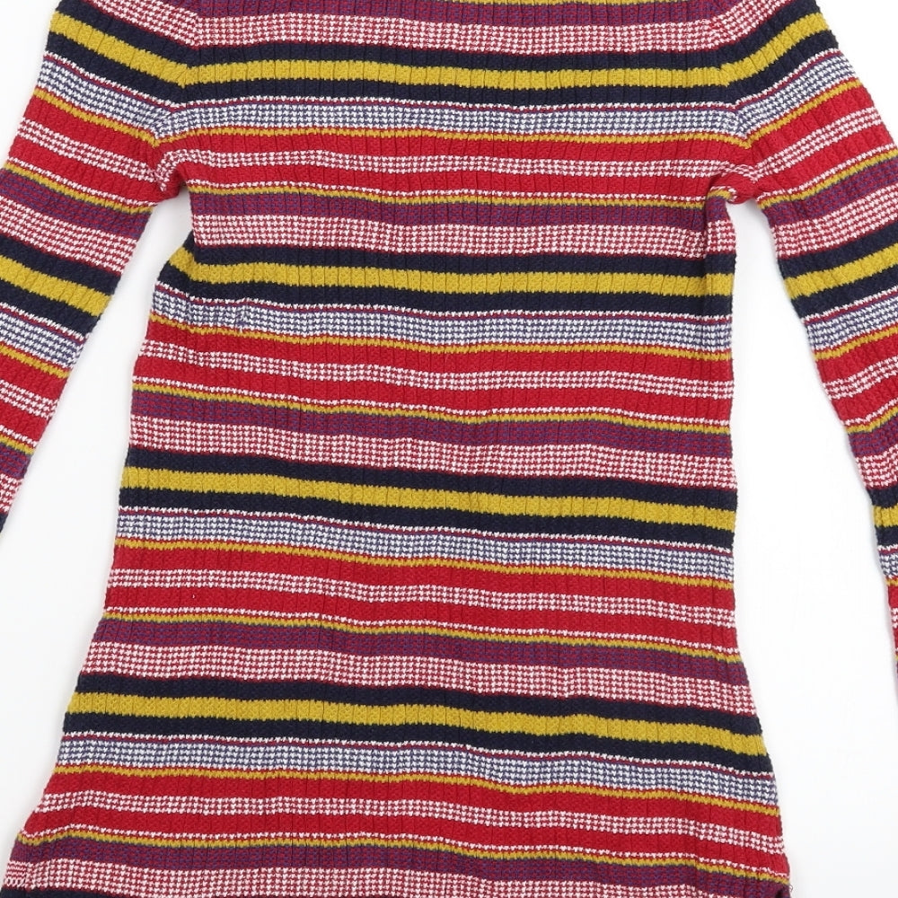 Cooperative Womens Multicoloured Striped Knit Pullover Jumper Size XS