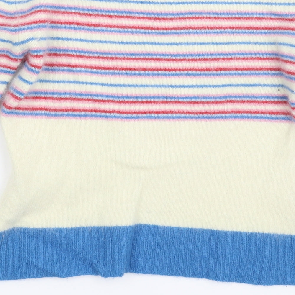 Woman's Secret Womens White Striped Knit Pullover Jumper Size M