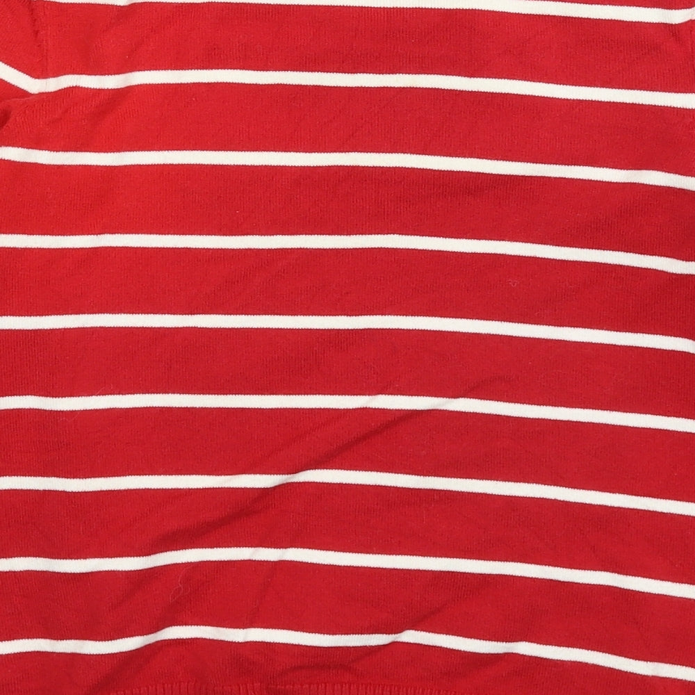 s.Oliver Womens Red Striped Knit Pullover Jumper Size 10