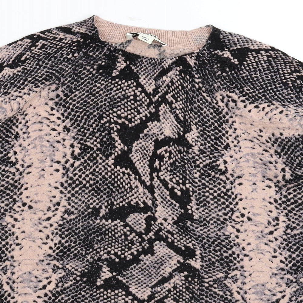 Whistles Womens Multicoloured Animal Print Knit Pullover Jumper Size 10