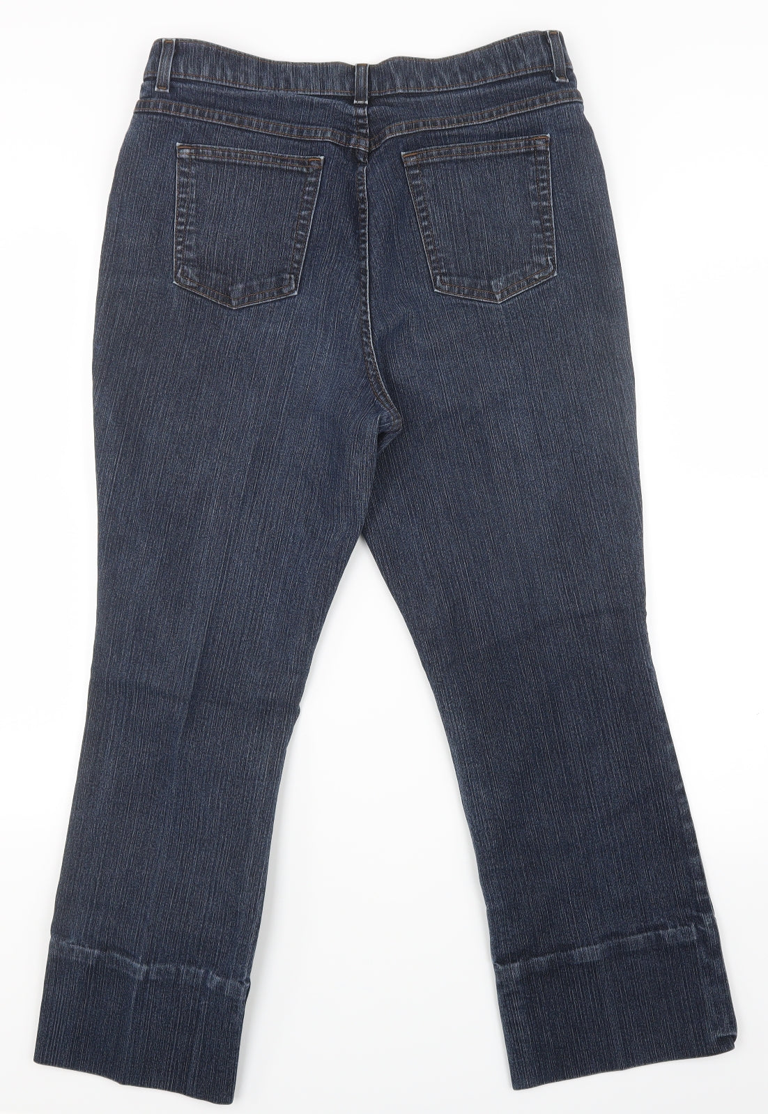 Marks and Spencer Womens Blue  Denim Wide-Leg Jeans Size 16 L26 in