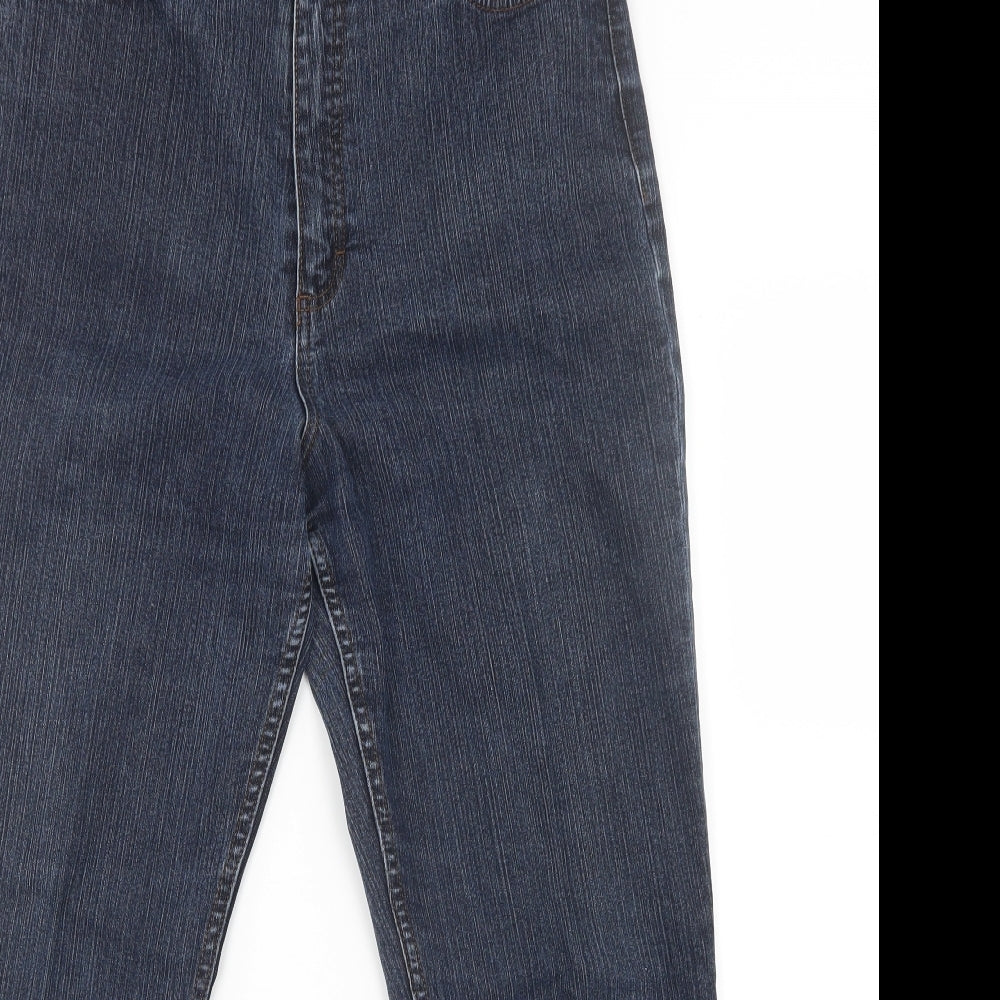 Marks and Spencer Womens Blue  Denim Wide-Leg Jeans Size 16 L26 in