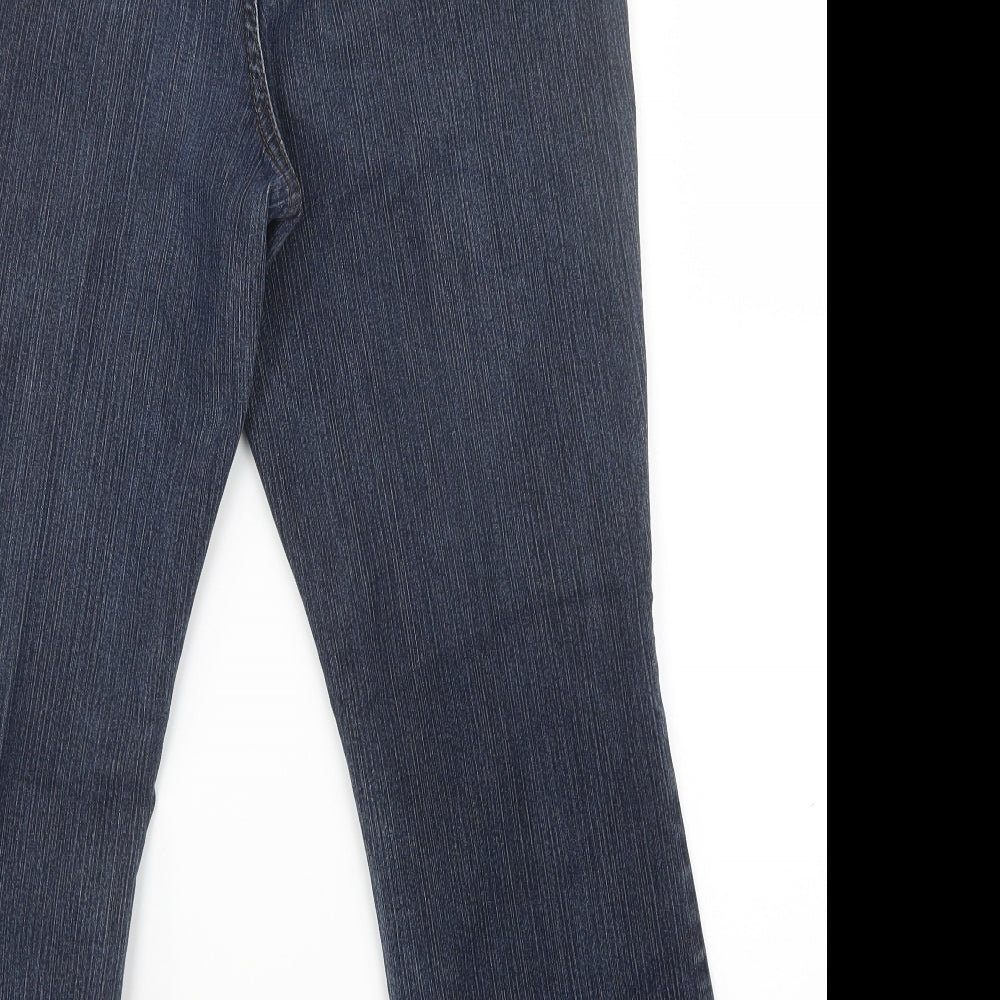 Marks and Spencer Womens Blue  Denim Wide-Leg Jeans Size 16 L26 in