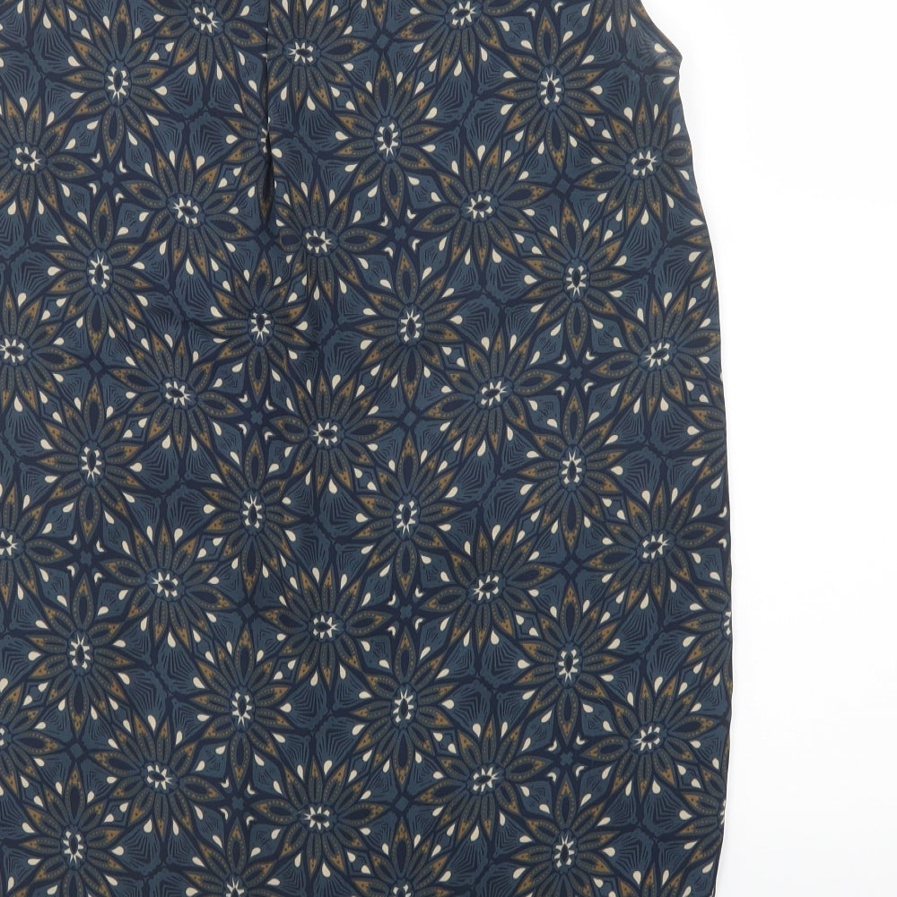 H&M Womens Blue Floral  Basic Blouse Size 14