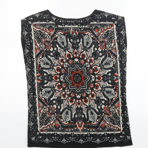 Select Womens Black Paisley  Basic Blouse Size 6