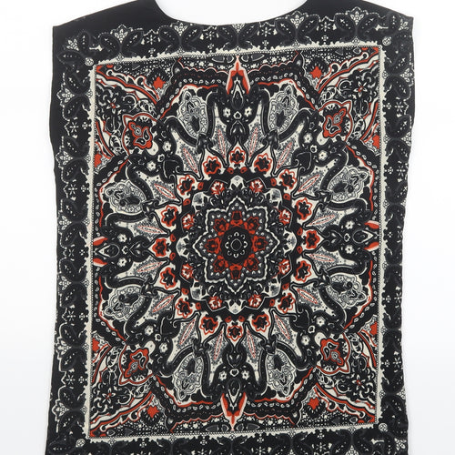 Select Womens Black Paisley  Basic Blouse Size 6