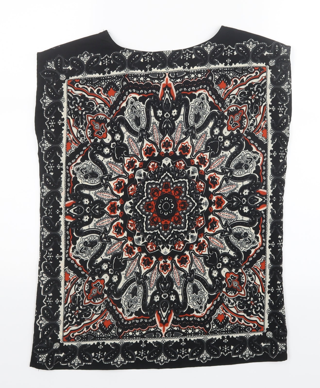 Select Womens Black Paisley  Basic Blouse Size 6