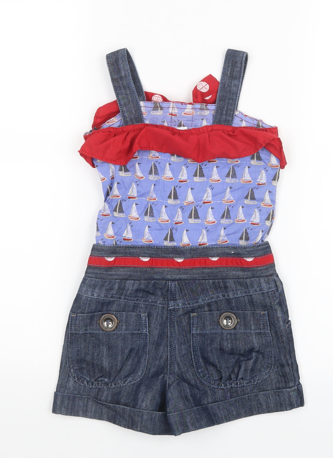 NEXT Girls Blue   Romper Outfit/Set Size 4 Years  - Sailboats