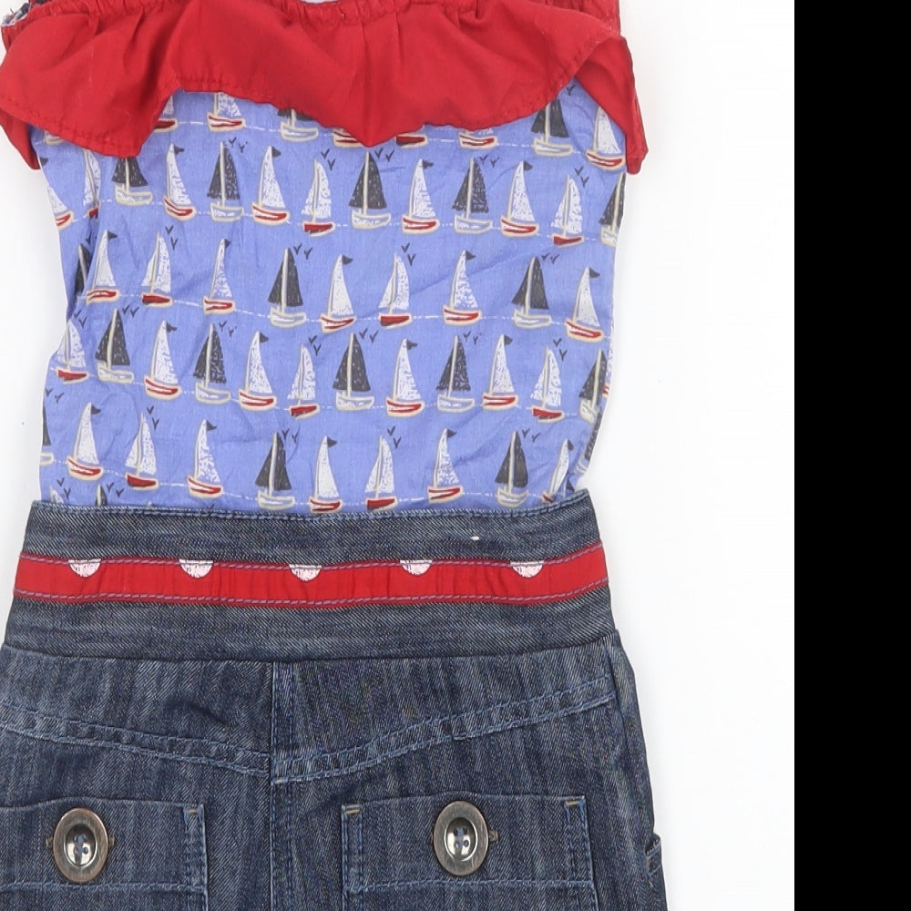 NEXT Girls Blue   Romper Outfit/Set Size 4 Years  - Sailboats