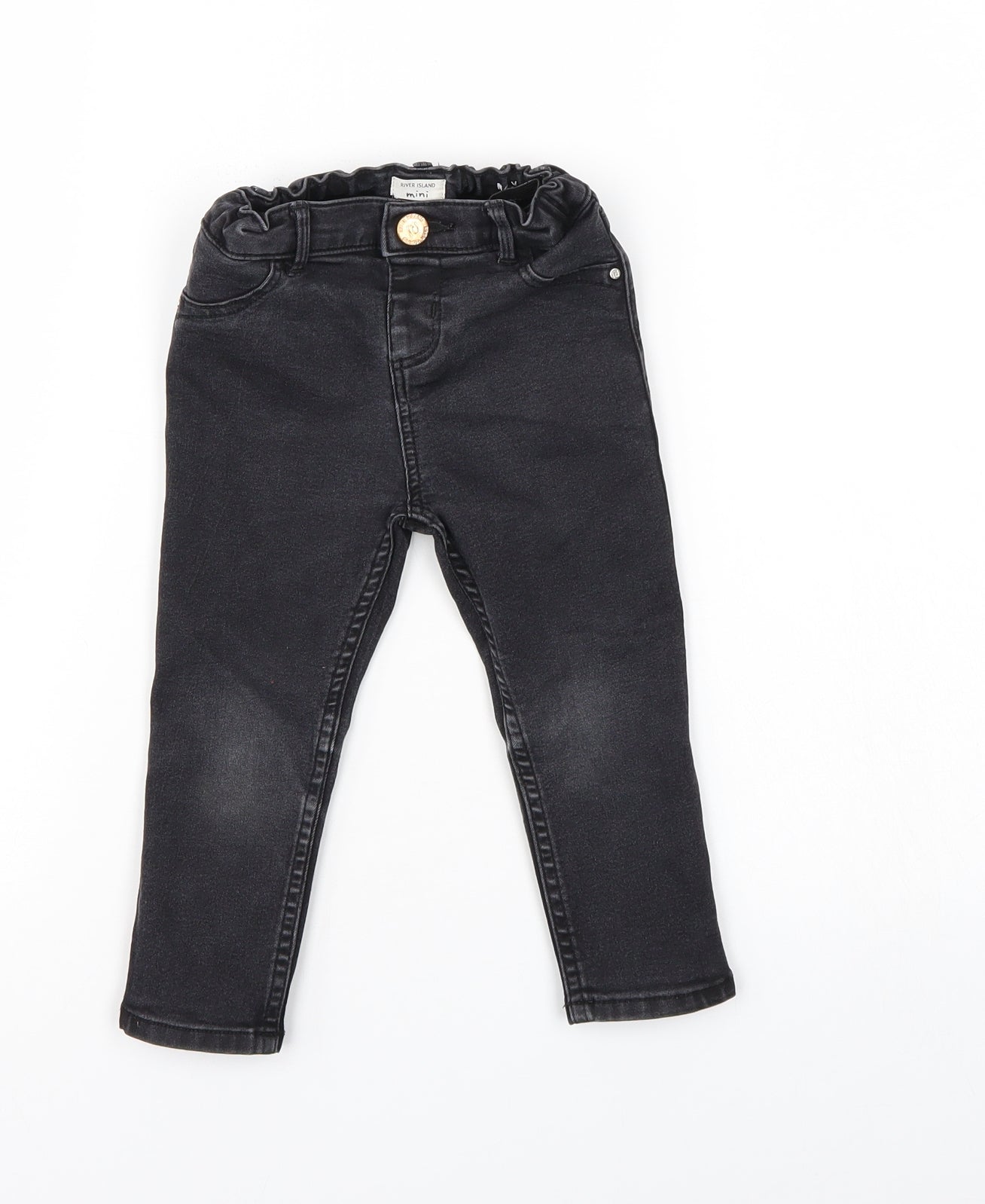River Island Boys Black  Denim  Jeans Size 18-24 Months