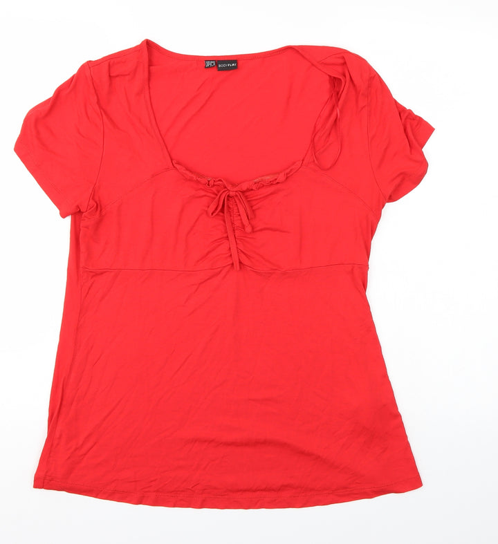 Body Flirt Womens Red Tunic Blouse Size M