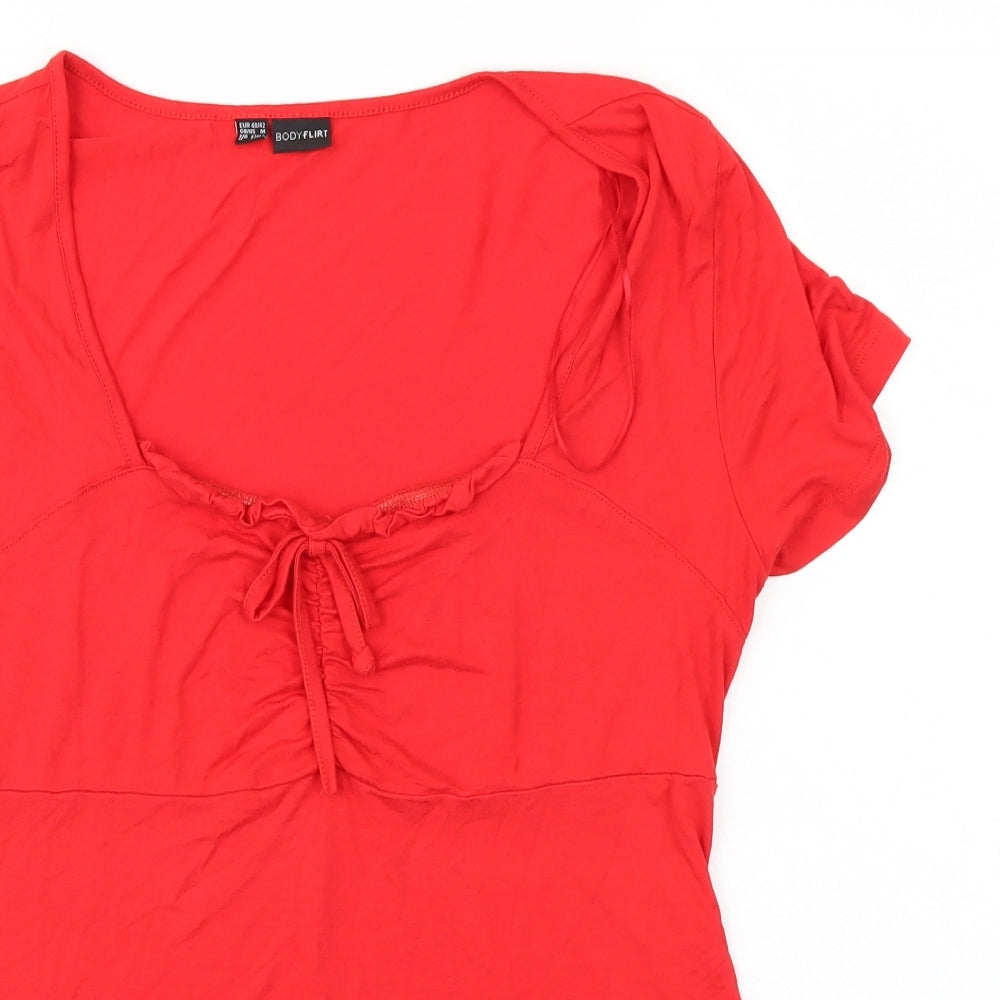 Body Flirt Womens Red   Tunic Blouse Size M