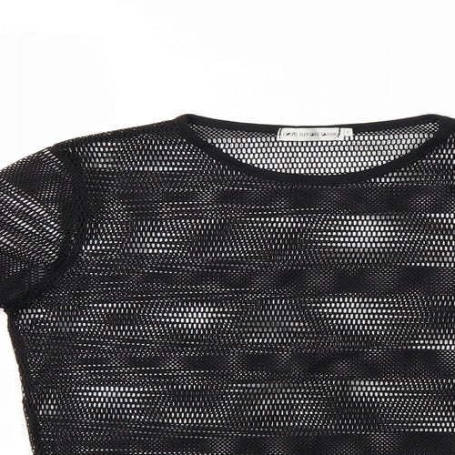 Light Before Dark Womens Black   Vest Jumper Size S  - see thru