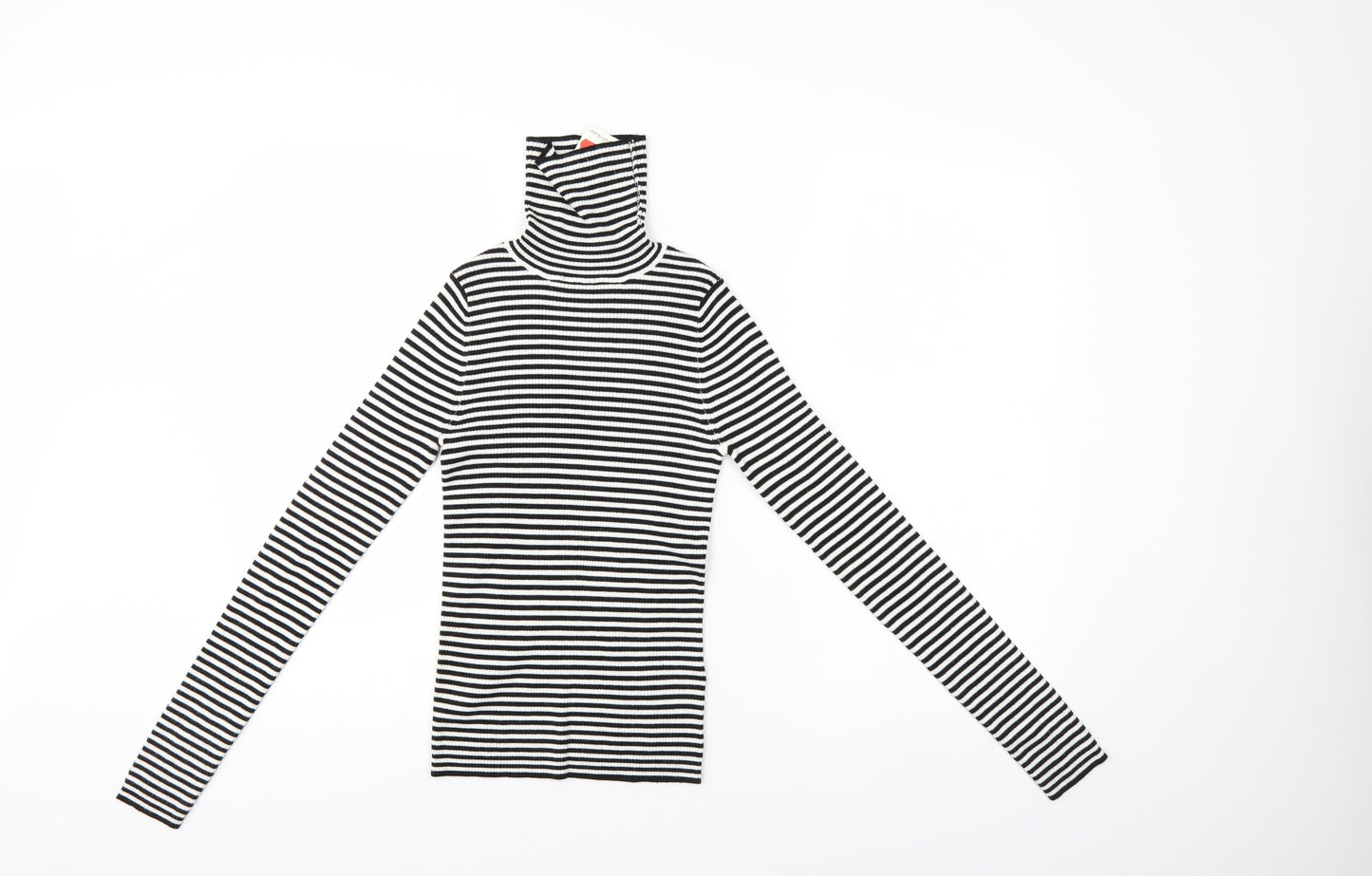 Miss Selfridge Womens Black Striped  Pullover Jumper Size 8