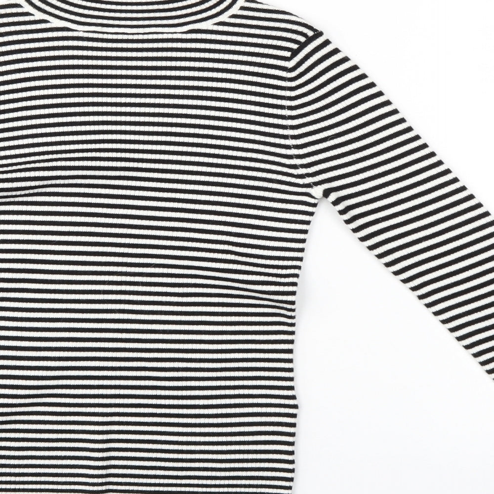 Miss Selfridge Womens Black Striped  Pullover Jumper Size 8