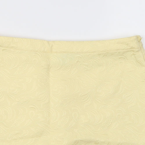 Top Shop Womens Yellow Floral  A-Line Skirt Size 10