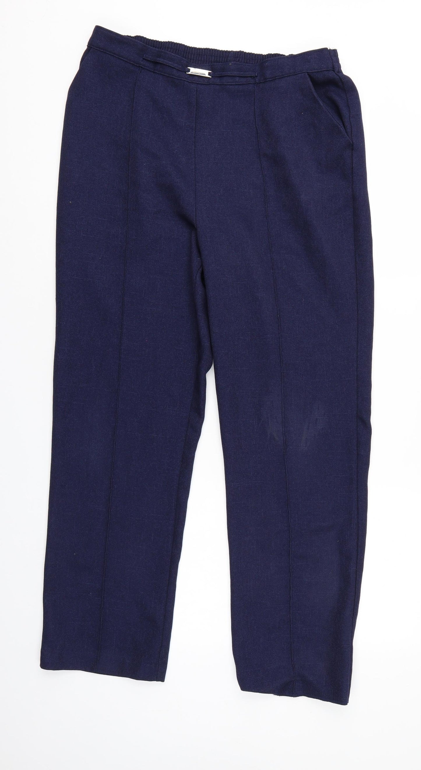 Papaya Womens Blue   Trousers  Size 12 L27 in - Elastic Waist