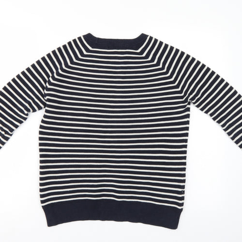 Mango Mens Blue Striped  Pullover Sweatshirt Size S