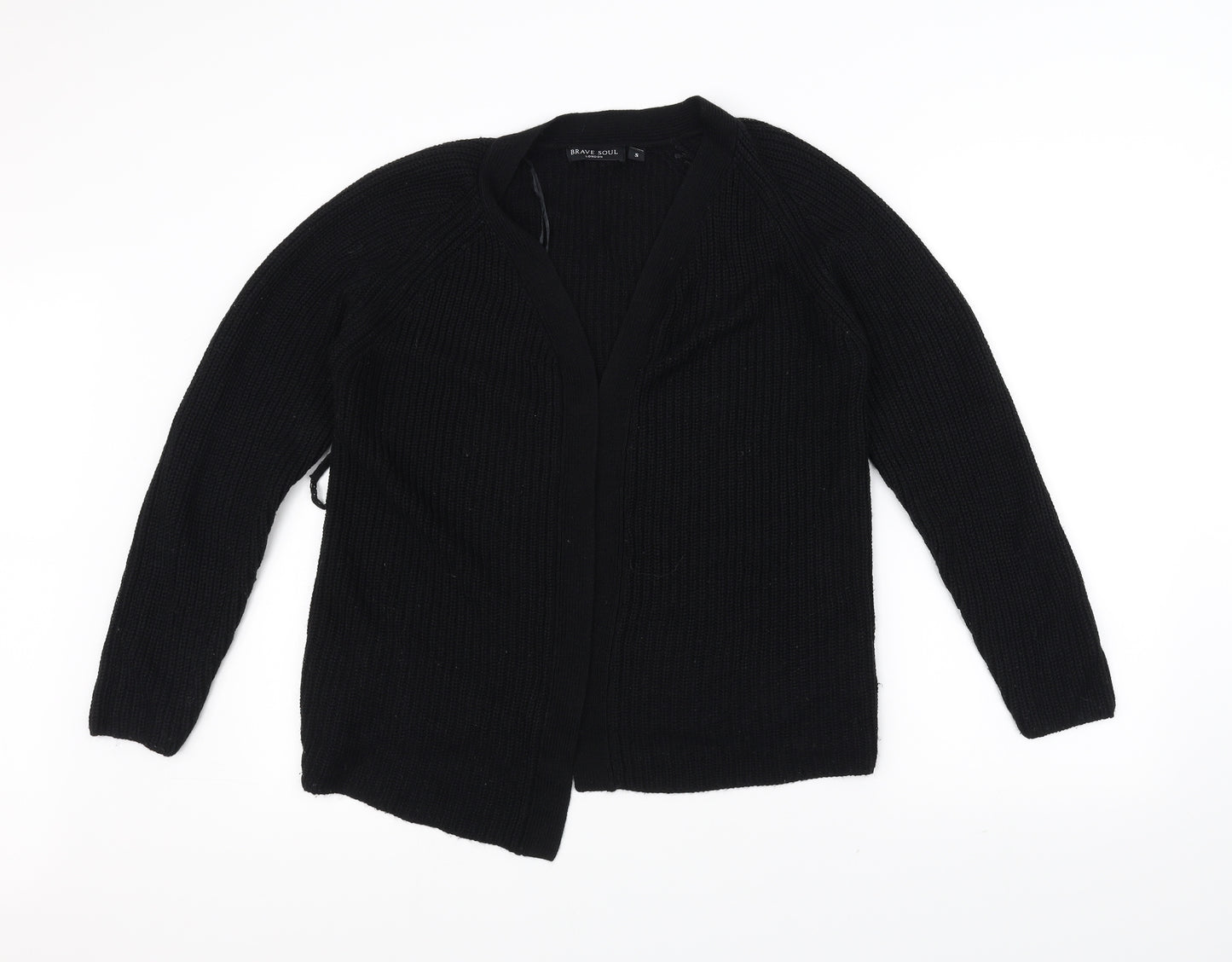 Brave Soul Womens Black  Knit Jacket Coatigan Size S