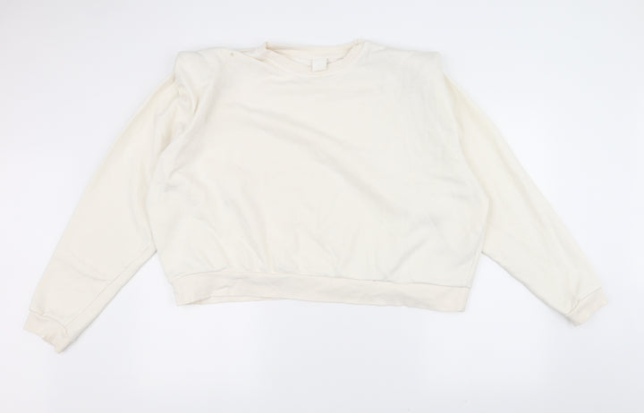 H&M Womens White Pullover Jumper Size XL