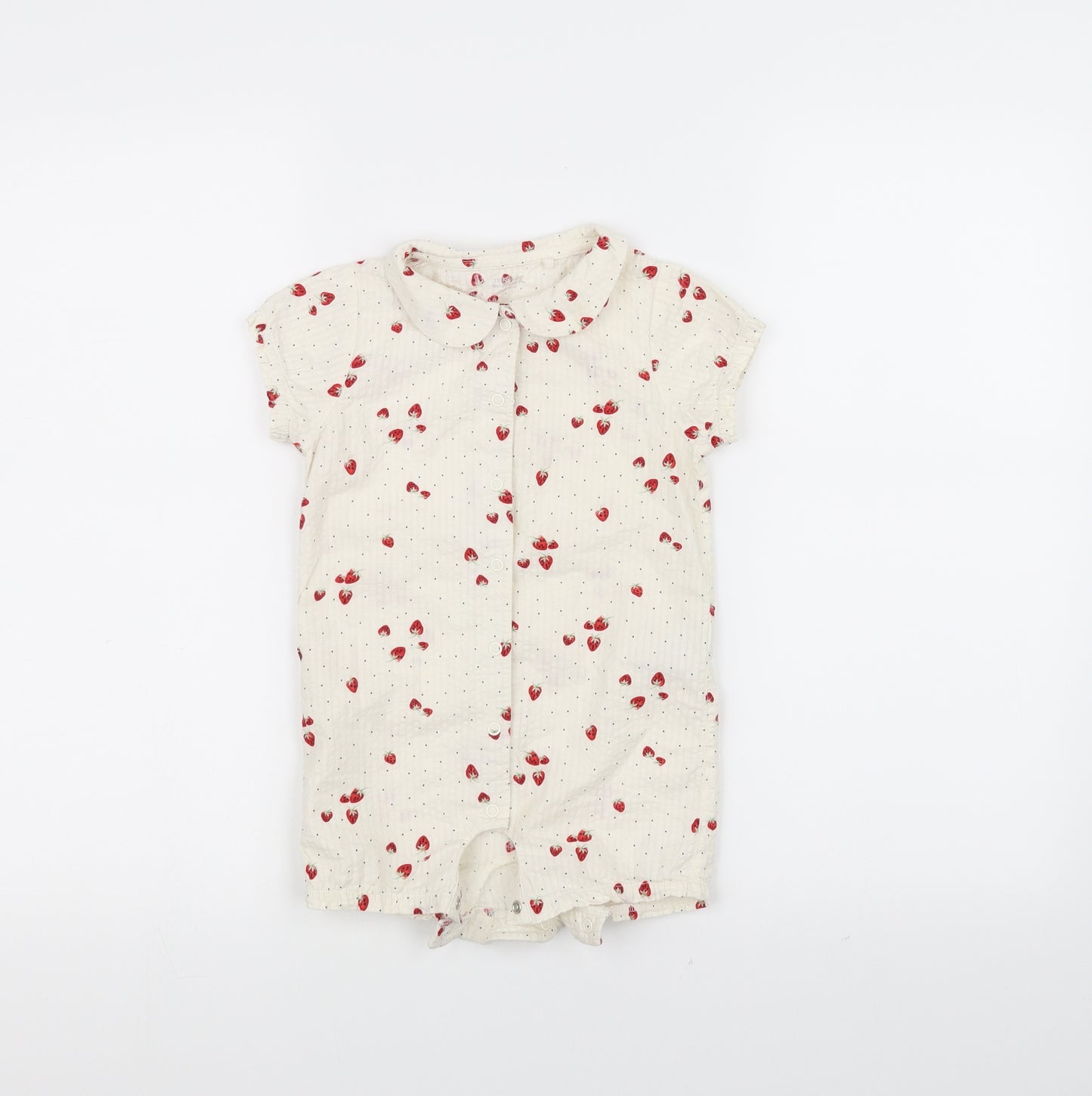 NEXT Baby White   Babygrow One-Piece Size 12-18 Months  - Strawberries