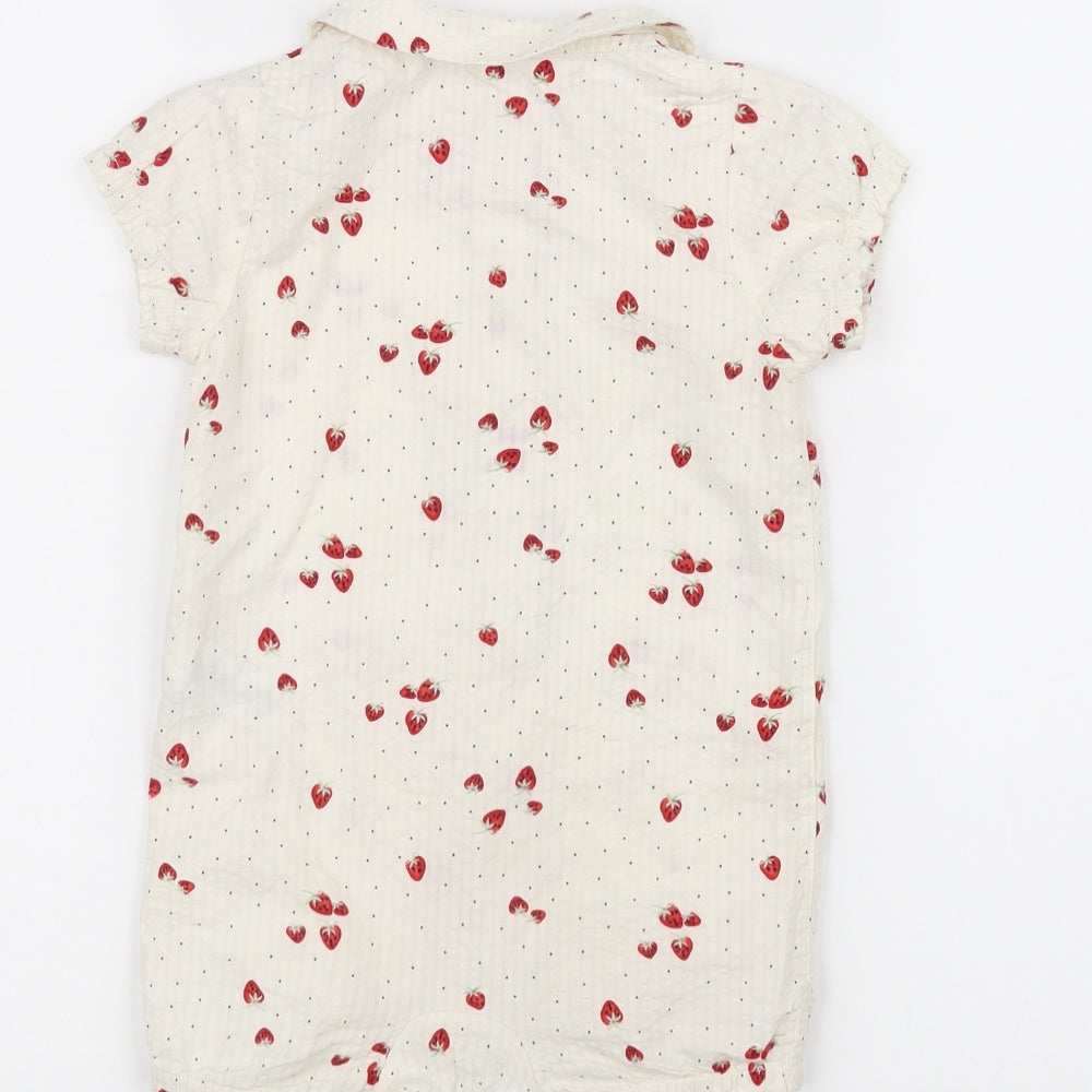NEXT Baby White   Babygrow One-Piece Size 12-18 Months  - Strawberries