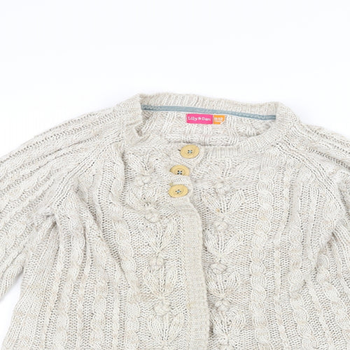 Lily & dan Girls White  Knit Jacket Coatigan Size 11-12 Years
