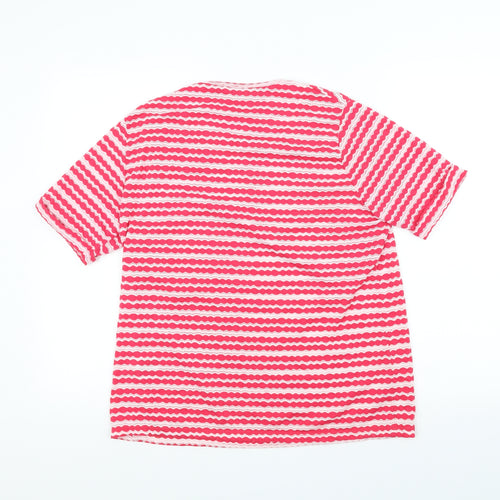 isle Womens Pink Striped  Basic T-Shirt Size M