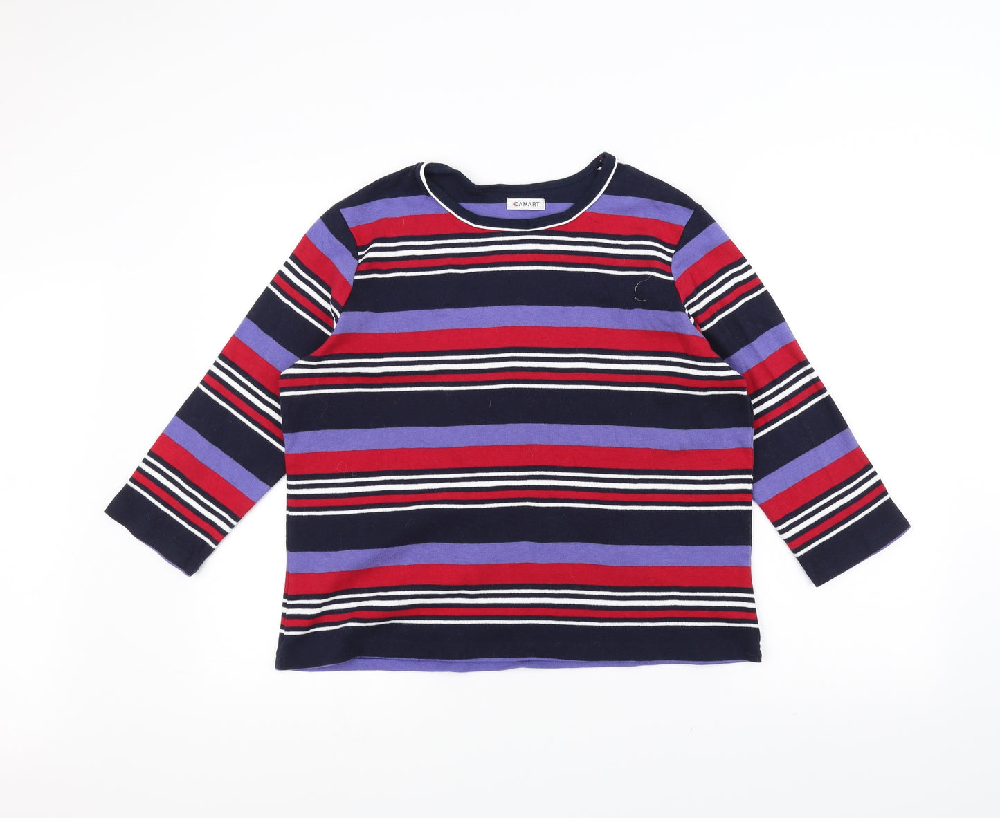 Damart Womens Purple Striped  Pullover Jumper Size 14