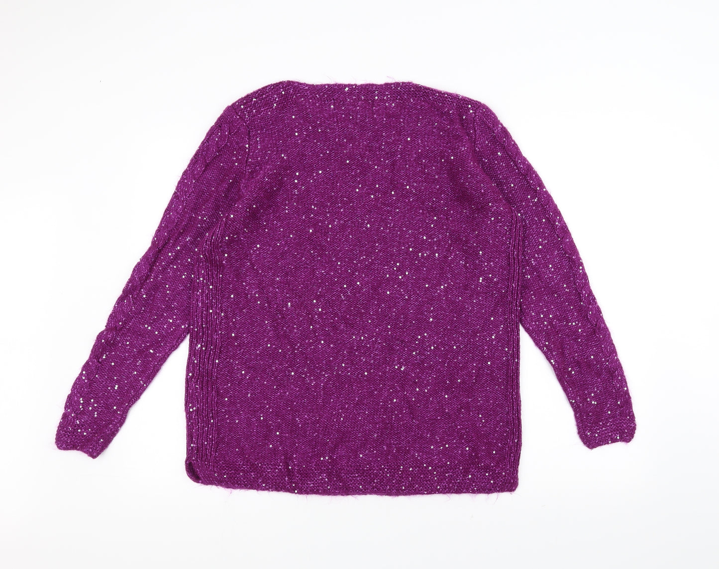 isle Womens Purple  Knit Pullover Jumper Size M