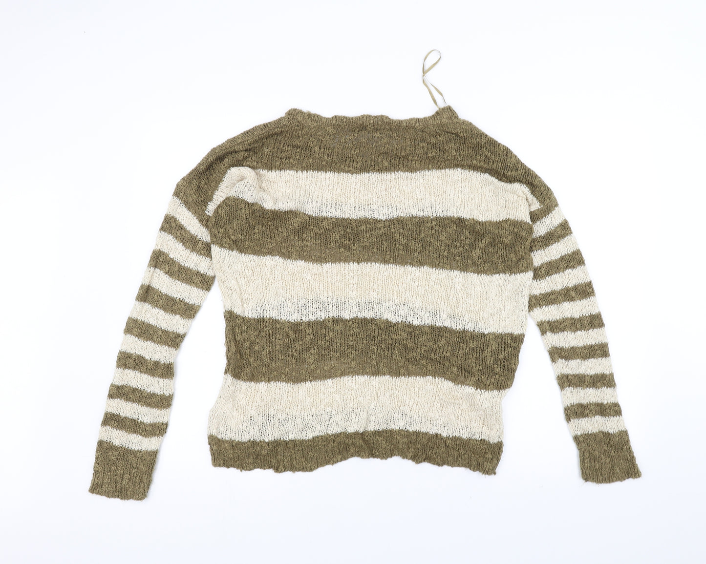 F&F Womens Brown Striped Knit Pullover Jumper Size 12
