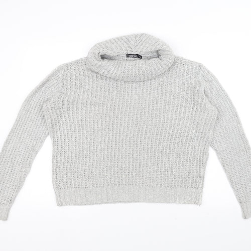 Boohoo Womens Grey  Knit Pullover Jumper Size M