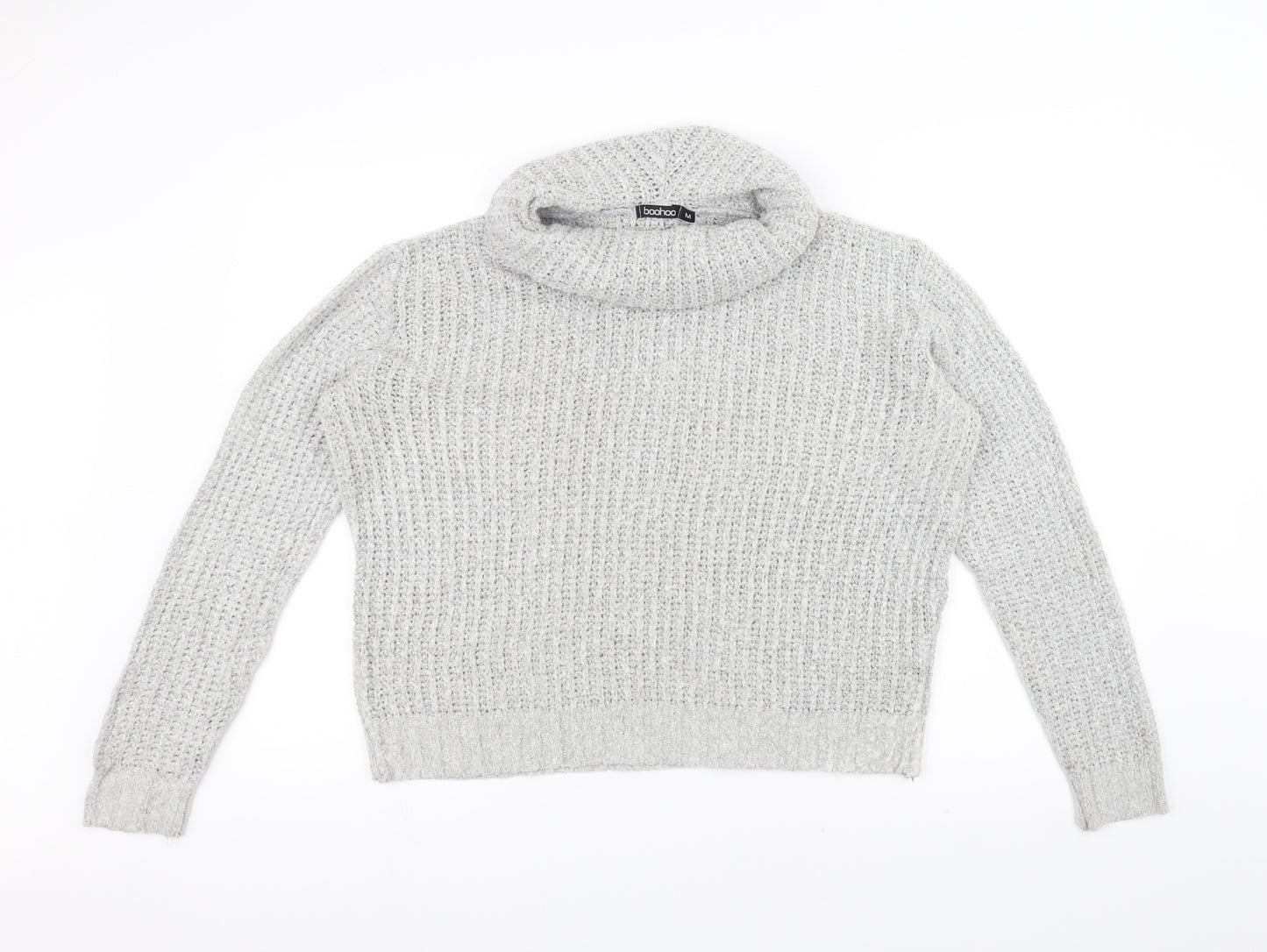 Boohoo Womens Grey  Knit Pullover Jumper Size M