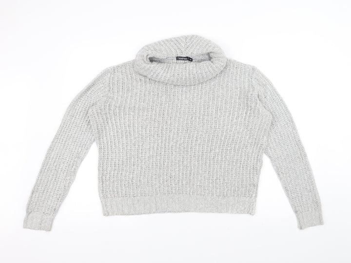 Boohoo Womens Grey  Knit Pullover Jumper Size M