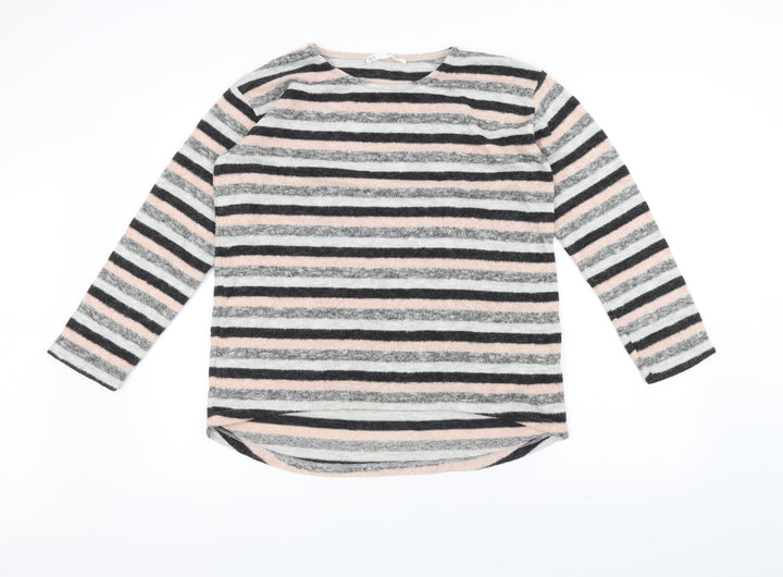 Sfera Womens Pink Striped Pullover Jumper Size M