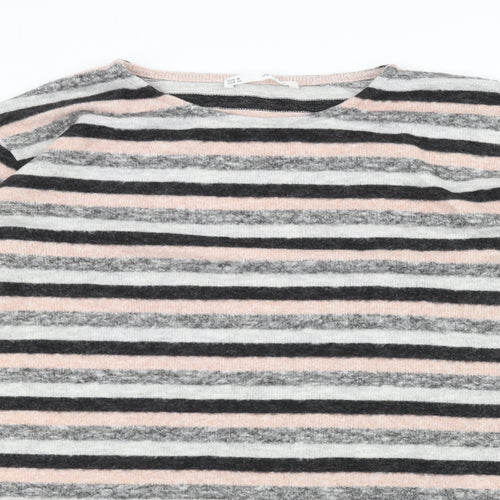 Sfera Womens Pink Striped  Pullover Jumper Size M
