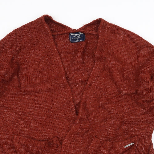 Abercrombie & Fitch Womens Orange  Knit Jacket Coatigan Size S